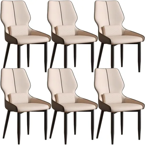 Miniatura 20 de YVYKFZD Juego de sillas de comedor de cuero, sillas de comedor con patas de metal, sillas de cocina tapizadas, silla minimalista sin brazos