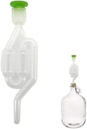Miniatura 6 de 1PCS Airlock, tipo gemelo de la burbuja de aire de la burbuja S de la forma de S para la fabricación de la cerveza del vino