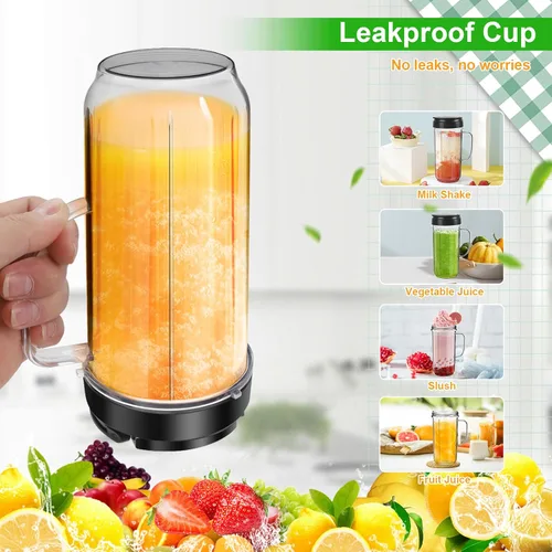 Miniatura 5 de Paquete de 2 tazas mezcladoras Magic Bullet de 22 onzas con tapa abatible para llevar, taza de repuesto con asa, compatible con tazas y tazas Magic