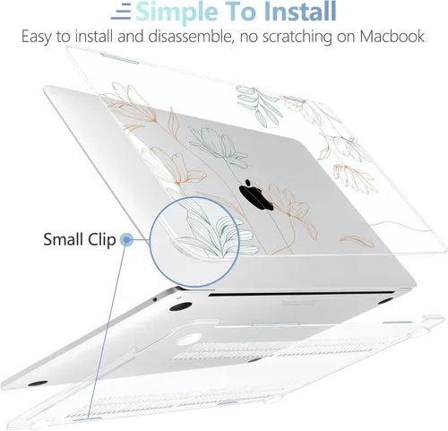 Miniatura 4 de MEEgoodo Funda para MacBook Pro Case de 13 pulgadas 2022 2021 2020 A2338 M2/M1 A2251 A2289 con Touch ID, Fundas de Carcasa Rígida Transparentes