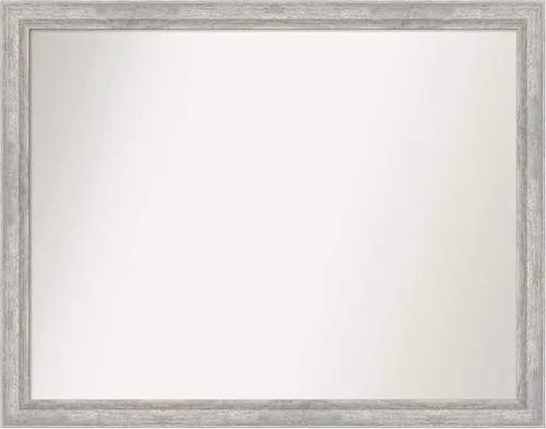Miniatura 124 de Amanti Art Espejo de baño plateado para sobre fregadero, 23 x 23 pulgadas, espejo cuadrado plateado en ángulo, marco de madera moderno medio, se