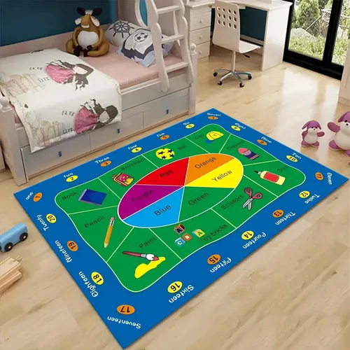 Miniatura 16 de Alfombras de área para niños, 3 x 4 pies, alfabeto, números y formas, alfombra de aprendizaje educativa para niños para sala de juegos, sala