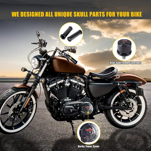 Miniatura 9 de Cubiertas Derby de Calavera 3D de 5 Agujeros para Harley, Cubierta de Motor Derby Timer de Motocicleta para Harley 1999-2014 Big Twin Cam EVO