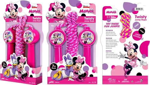 Miniatura 2 de Disney Mickey Minnie & Stitch - Cuerda de saltar para niñas (1 cuerda Minnie) para interiores y exteriores, cuerda de saltar para niños y adultos