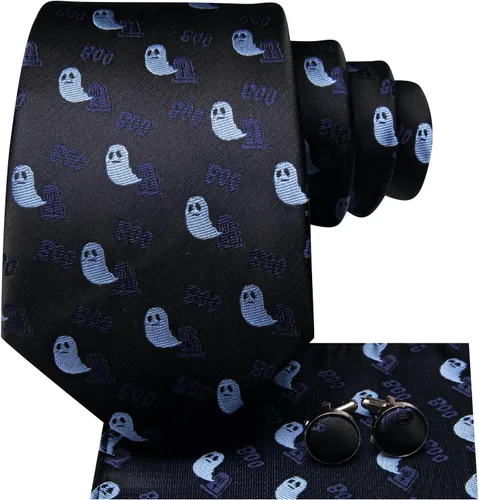 Miniatura 268 de Hi-Tie Corbata clásica de cachemira para hombre con pañuelo y gemelos a cuadros