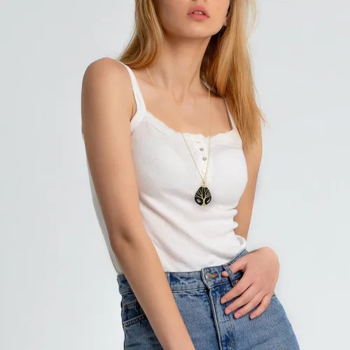 Miniatura 5 de Collar con colgante de árbol de la vida en forma de lágrima, cristal curativo, collar de piedra natural, alambre de cobre dorado, joyería