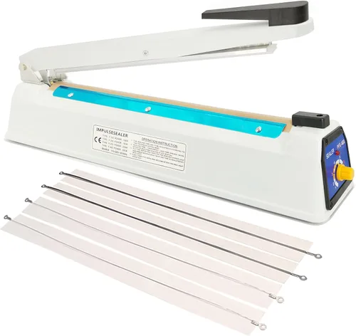 Miniatura 9 de Sellador térmico de 8 pulgadas para bolsas de plástico, sellador de bolsas de plástico Mylar, carcasa de hierro, máquina manual de sellado térmico