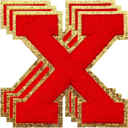 Miniatura 132 de 3 parches de números de chenilla negra, tamaño grande de 4-1/2" parches de números para planchar, parches universitarios para ropa, 8" Borde oro rosa