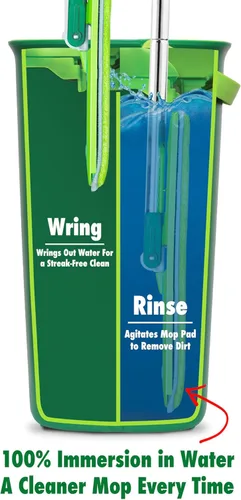 Miniatura 2 de Libman Rinse 'n Wring - Sistema de trapeador y cubeta Trapeador de piso de microfibra Limpiador de pisos de madera dura Trapeador húmedo