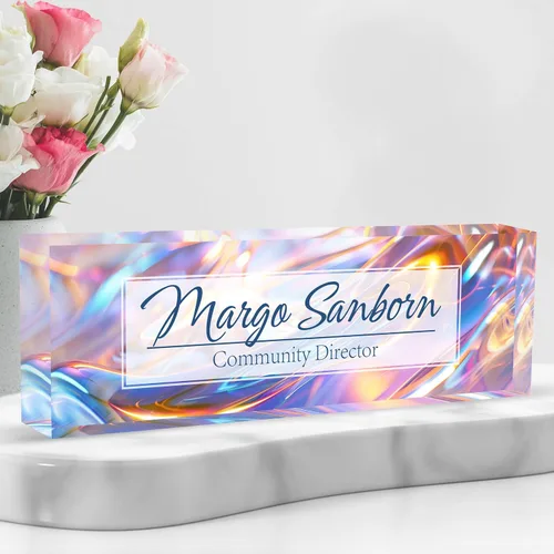 Miniatura 23 de Placa de nombre personalizada para escritorio, placa de nombre de escritorio de acrílico personalizada, regalos de agradecimiento a los empleados