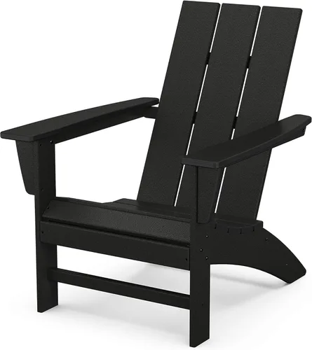 POLYWOOD AD420BL Silla Adirondack moderna, color negro
