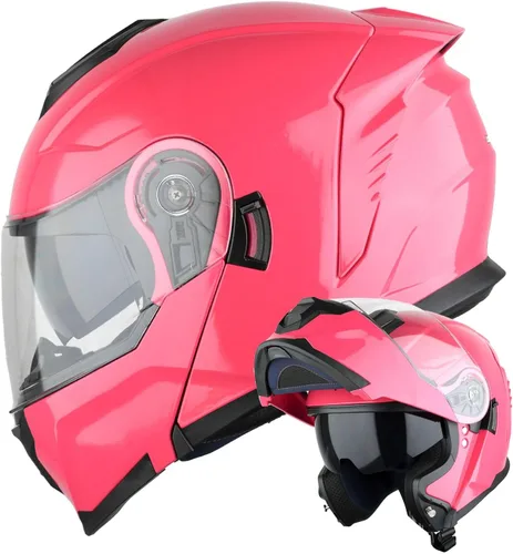Miniatura 19 de 1Storm Casco modular de motocicleta para calle con doble visera abatible, protección solar de cara completa HJK920