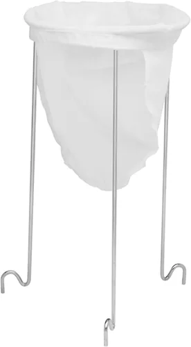 Norpro, Soporte colador blanco y plateado, 12 pulgadas/12.0 in de alto y 6,5 pulgadas/6.5 in