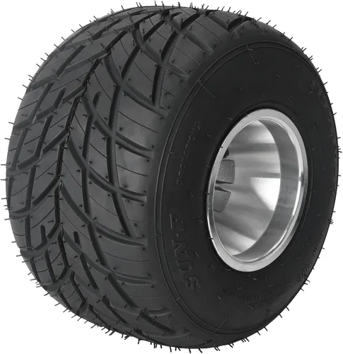 Miniatura 8 de Paquete de 4 neumáticos y llantas Go Kart de 5 pulgadas 10x4.50-5 y 11x7.10-5 neumáticos de 3 pernos Go Kart ruedas delanteras y traseras