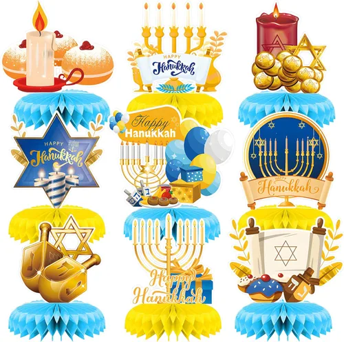 Miniatura 10 de 9 piezas de decoraciones de panal del día de San Patricio, centros de mesa de temática irlandesa surtidos con duendes, ollas de oro, tréboles
