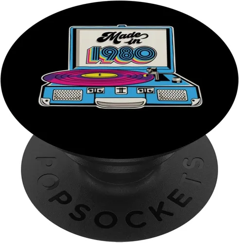 Miniatura 6 de Made In 1980 Turntable 80s Music Vinyl Record Player Retro PopSockets MagSafe PopGrip for iPhone