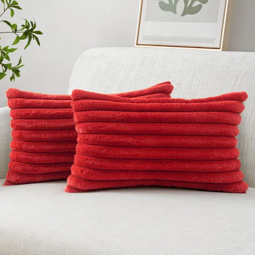 Miniatura 33 de MIULEE Juego de 2 fundas de almohada decorativas de piel sintética de 16 x 16 pulgadas, decoración moderna de primavera para el hogar, almohadas
