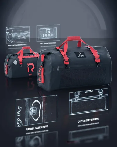 Miniatura 3 de BORLENI Bolsa de lona impermeable para motocicleta, bolsa trasera de equipaje con gran espacio de almacenamiento, cierre superior enrollable