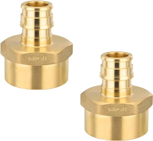 Miniatura 21 de Paquete de 5 accesorios PEX-A, adaptador NPT hembra de expansión de latón de 1 x 1 pulgada, adaptador roscado hembra PEX ASTM F1960 para tubos Pex