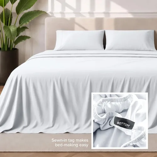 Miniatura 6 de Bare Home Juego de sábanas Full - Microfibra ultrasuave de lujo 1800 para cama Full - Doble cepillado - Bolsillos profundos - Ajuste fácil - Juego