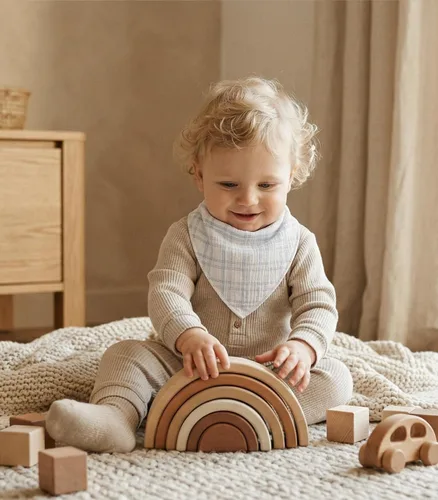 Miniatura 8 de Baberos de muselina para bebé 8 unidades, Babero tipo bandana para babeo y dentición, Algodón suave y absorbente para niñas y niños BC Un dinosaurio