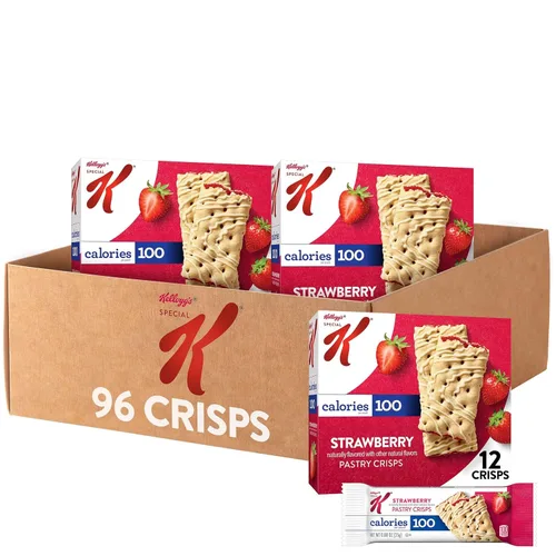 Special K Patatas fritas de pastelería, barras de desayuno, aperitivos de 100 calorías, fresa (8 cajas, 96 patatas fritas)