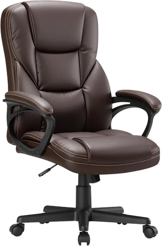 Miniatura 11 de Shahoo Ergonomic Office Chair Executive Adjustable Desk Chair with Flip-up Armrests PU Leather Swivel Computer Chair for Home Office Gaming, Lumbar