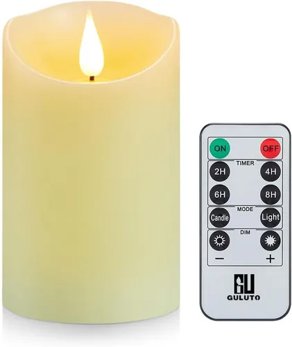 Velas parpadeantes sin llama, velas que funcionan con pilas con control remoto y temporizador, duran más de 1000 horas, mecha 3D, vela LED eléctrica
