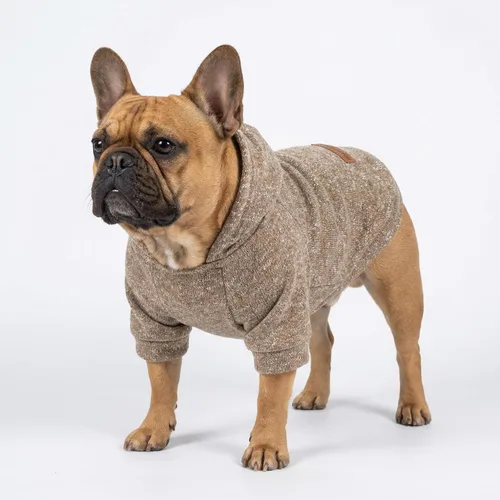 Miniatura 4 de Fitwarm Suéter de punto con capucha para perro, ropa de invierno para perros pequeños niño niña, suéter con capucha para mascotas ligero, caqui