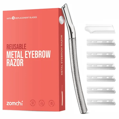 Miniatura 11 de ZOMCHI Maquinilla de afeitar para cejas, afeitadora facial para mujeres y hombres, recortadora de cejas con cubierta de precisión, afeitadora facial