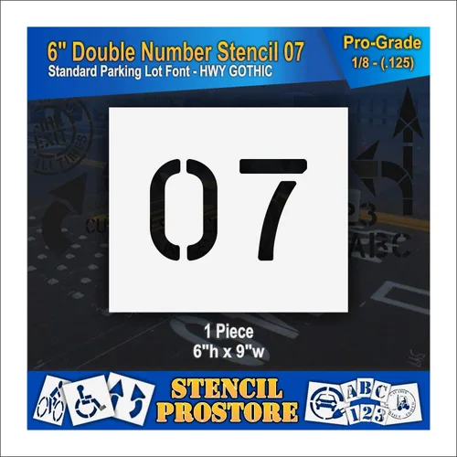 Miniatura 111 de Plantillas para pavimento, bordillo y WheelStop, plantilla de doble número de 6 pulgadas, (52) - 6 x 9 x 1/16 pulgadas (63 mil) - Resistentes