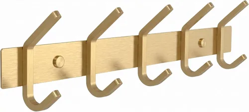 Miniatura 33 de Perchero de Abrigos Pequeño Negro Mate para Pared – Riel de Ganchos de Acero Inoxidable de 6 Pulgadas con 2 Ganchos Dobles para Abrigos