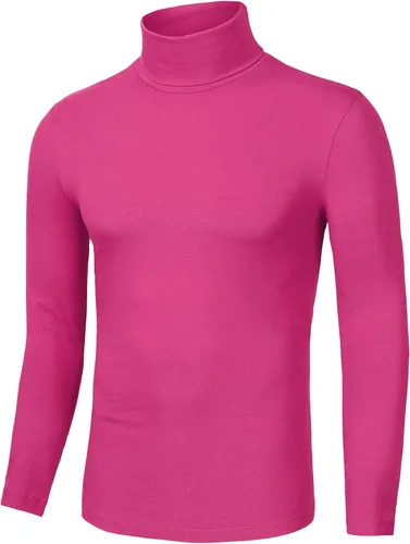 Miniatura 2 de uxcell Camiseta de cuello alto para hombre, ajuste entallado, manga larga, cuello de tortuga
