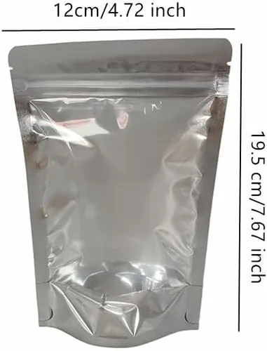 Miniatura 2 de Bolsas resellables de Mylar para almacenamiento de alimentos con parte delantera transparente, bolsas gruesas reutilizables con cierre