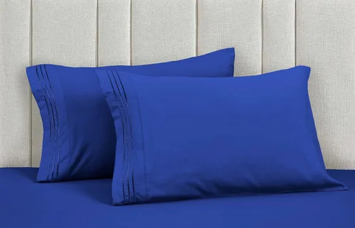 Miniatura 49 de Mocassi Juego de sábanas de lujo de 4 piezas, calidad prémium de hotel de 1800 hilos, ajuste fácil, sábanas y fundas de almohada resistentes a