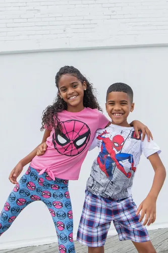 Miniatura 6 de Marvel Spider-Man - Paquete de 4 camisetas sin botones para niños pequeños a grandes