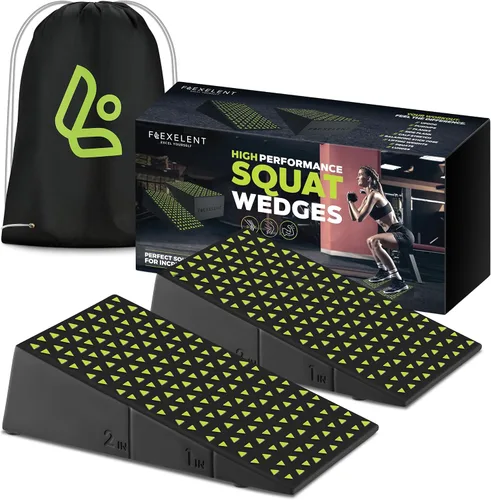 Miniatura 12 de Par de Bloques en Cuña para Sentadillas Flexelent - Bloque en Cuña para Sentadillas con Talón Elevado para Sentadillas Más Profundas, Levantamiento