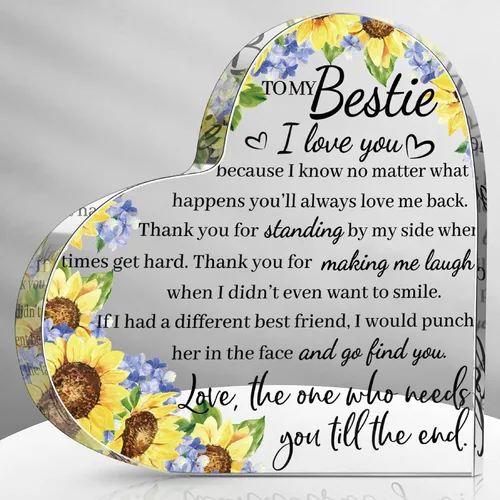 Miniatura 9 de Spiareal Regalo para Amiga Amistad Mujeres Amiga Amistad Cumpleaños Regalo de Ánimo Corazón de Acrílico Mariposa Recuerdo Pisapapeles para Casa