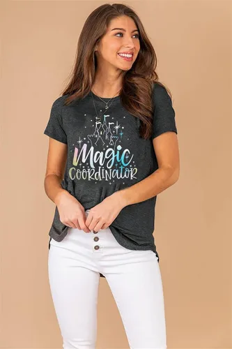 Miniatura 3 de Magic Coordinator - Camiseta casual de Magic Kingdom, camiseta familiar para vacaciones, castillo, tops gráficos