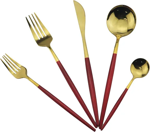 Miniatura 5 de Elegant Life - Juego de cubiertos de acero inoxidable de 4 piezas para 1, incluye tenedor, cuchara y cuchillo, juego de cubiertos para el hogar