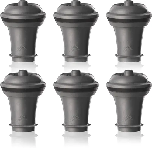 Miniatura 9 de Vacu Vin Juego de 2 tapones de vacío para guardar vino, color gris, sellado hermético para botellas abiertas para preservar la frescura hasta 10