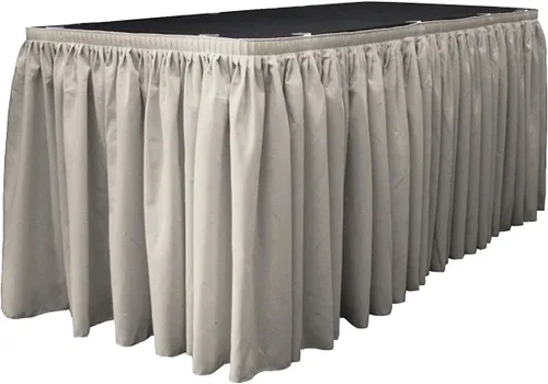 Miniatura 6 de LA Linen Falda de mesa de popelina de poliéster para mesas rectangulares, tela plisada para banquetes de boda, 14 pies por 29 pulgadas de largo