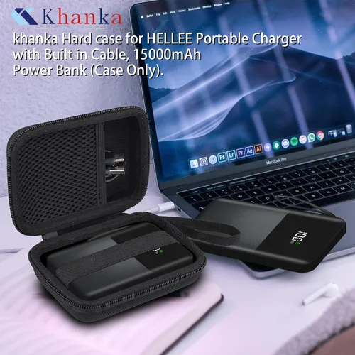 Miniatura 9 de khanka Estuche rígido para cargador portátil ZZI Tamaño de bolsillo 40000mAh Power Bank/HELLEE Cargador portátil con cable integrado, banco