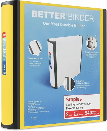 Miniatura 55 de Carpetas Better View de 1-1/2 pulgadas de STAPLES con anillos en D (blanco)