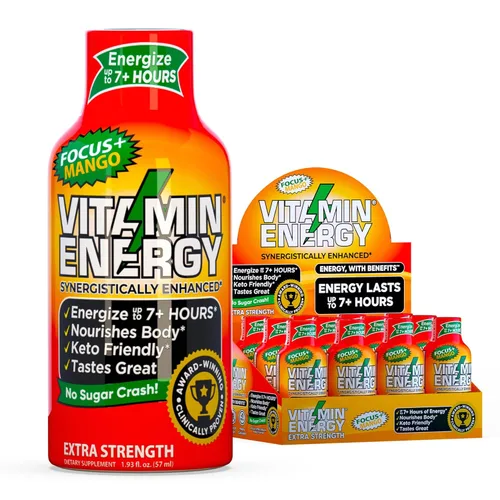 Miniatura 49 de Vitamin Energy Immune+ Extra Strength Energy Shot Army Orange 10 unidades, 260 mg de cafeína natural, vitaminas B, citicolina, té verde, apoyo