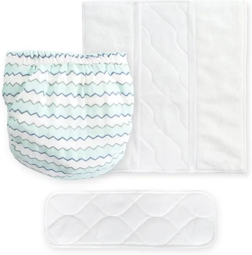 Miniatura 9 de SmartNappy - Muselina de algodón de Amazing Baby, funda híbrida para pañales de tela NextGen + 1 inserto reutilizable bi-fold + 1 refuerzo Mini