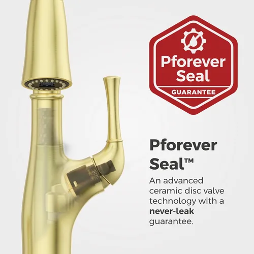 Miniatura 8 de Pfister Alderwood - Grifo de cocina con rociador extraíble y dispensador de jabón, de una sola manija, certificado NSF, acabado en oro cepillado