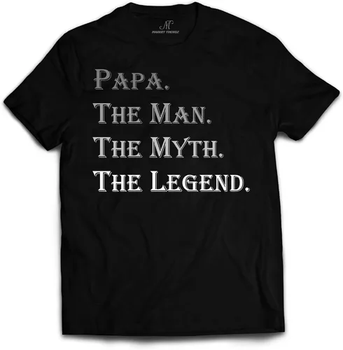 Miniatura 3 de Market Trendz - Camiseta de manga corta con diseño con la leyenda Papa The Man The Myth The Legend
