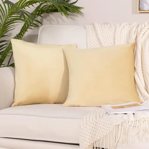 Miniatura 46 de Stellhome - Juego de 2 fundas de almohada de terciopelo Rosa claro