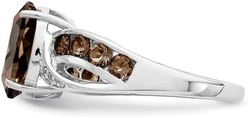 Miniatura 4 de IceCarats 925 Sterling Silver Diamond Gemstone Ring